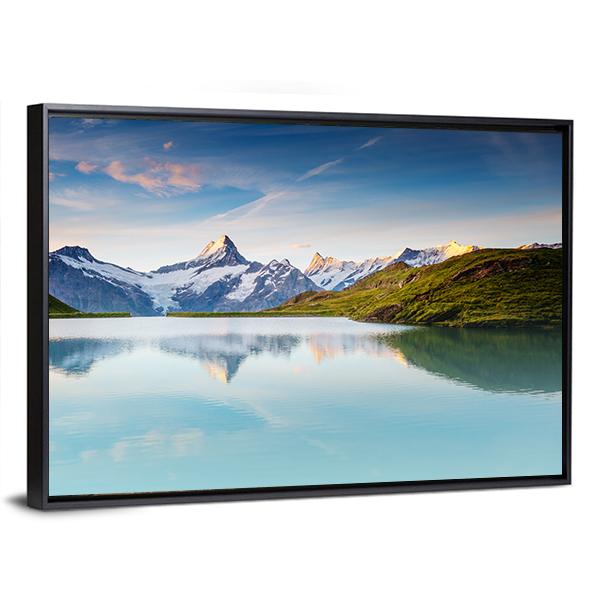 Snow Rocky Massif Grindelwald Valley Canvas Wall Art-3 Horizontal-Gallery Wrap-25" x 16"-Tiaracle