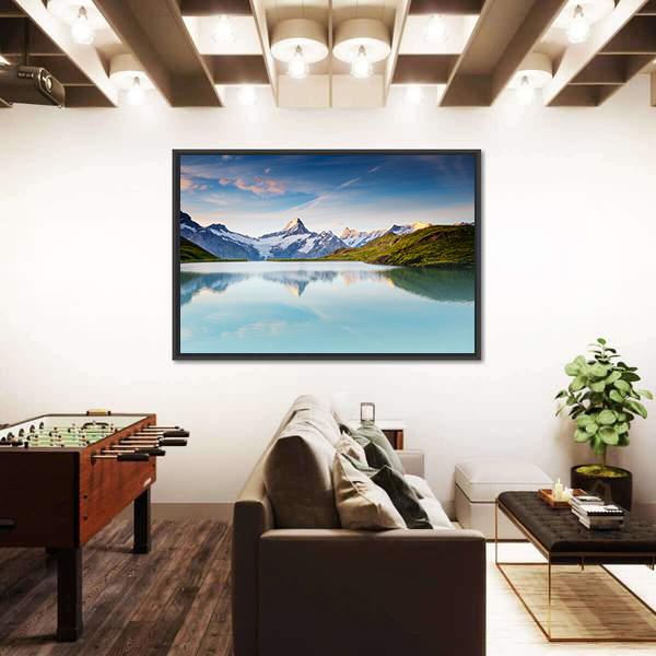 Snow Rocky Massif Grindelwald Valley Canvas Wall Art-3 Horizontal-Gallery Wrap-25" x 16"-Tiaracle