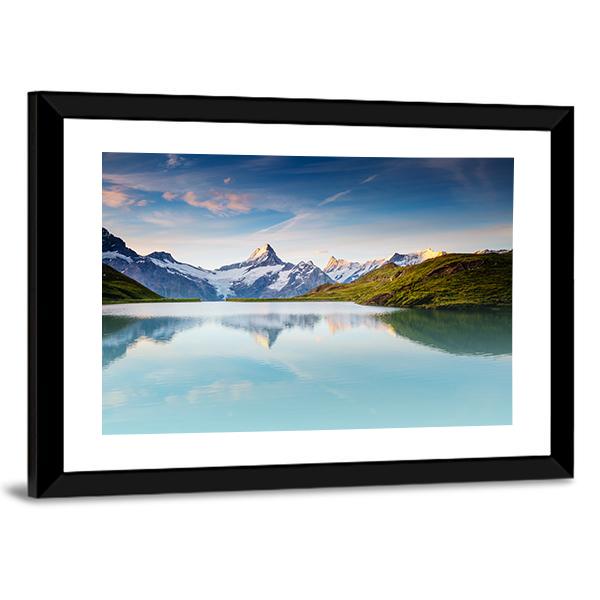 Snow Rocky Massif Grindelwald Valley Canvas Wall Art-3 Horizontal-Gallery Wrap-25" x 16"-Tiaracle