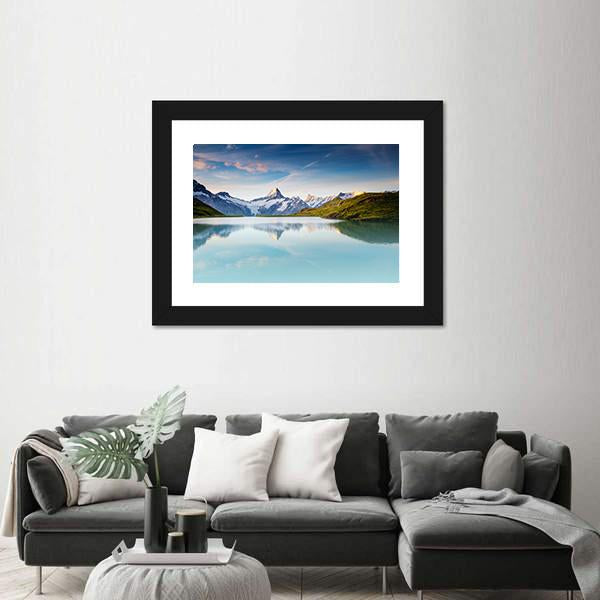 Snow Rocky Massif Grindelwald Valley Canvas Wall Art-3 Horizontal-Gallery Wrap-25" x 16"-Tiaracle