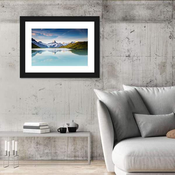 Snow Rocky Massif Grindelwald Valley Canvas Wall Art-3 Horizontal-Gallery Wrap-25" x 16"-Tiaracle
