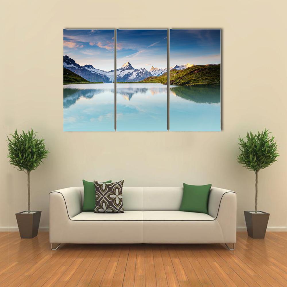 Snow Rocky Massif Grindelwald Valley Canvas Wall Art-3 Horizontal-Gallery Wrap-37" x 24"-Tiaracle