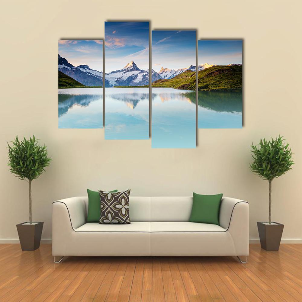 Snow Rocky Massif Grindelwald Valley Canvas Wall Art-4 Pop-Gallery Wrap-50" x 32"-Tiaracle