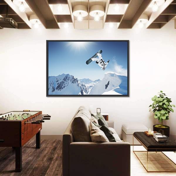 Snowboard Jump Canvas Wall Art-3 Horizontal-Gallery Wrap-25&quot; x 16&quot;-Tiaracle