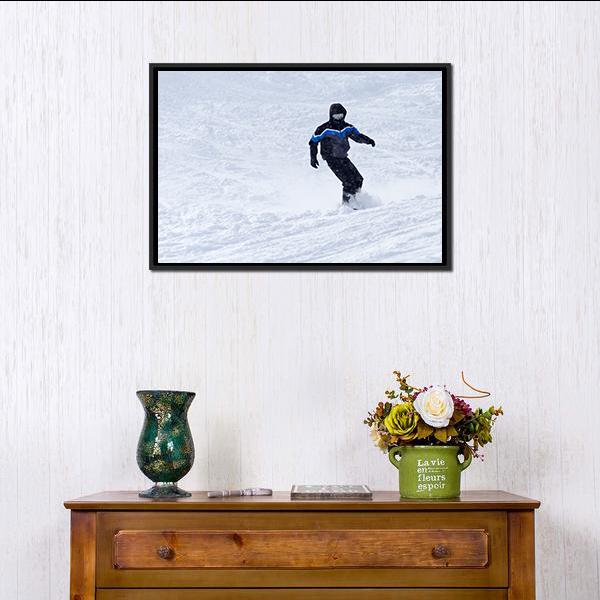 Snowboarder In Motion Panoramic Canvas Wall Art-1 Piece-36" x 12"-Tiaracle