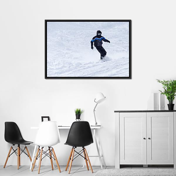 Snowboarder In Motion Panoramic Canvas Wall Art-1 Piece-36" x 12"-Tiaracle