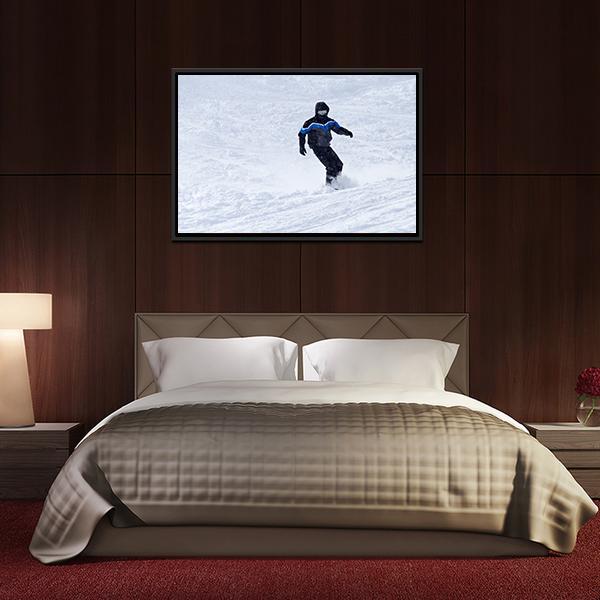 Snowboarder In Motion Panoramic Canvas Wall Art-1 Piece-36" x 12"-Tiaracle