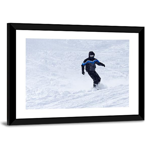 Snowboarder In Motion Panoramic Canvas Wall Art-1 Piece-36" x 12"-Tiaracle