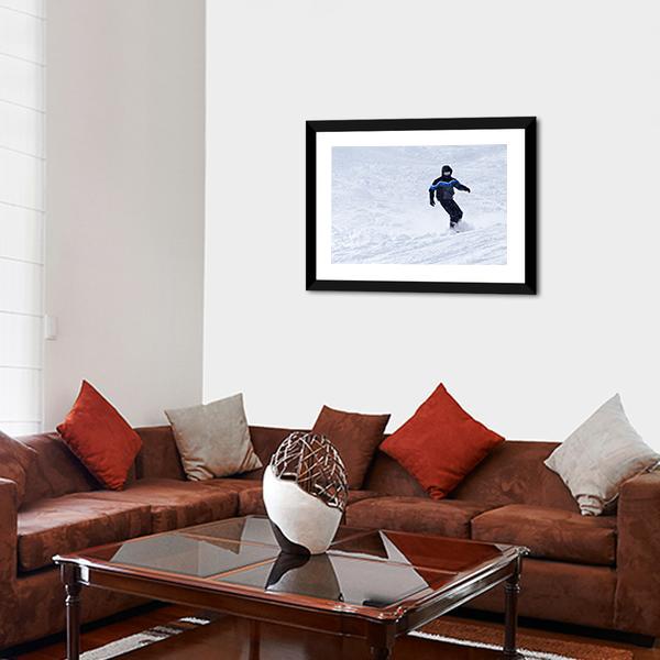 Snowboarder In Motion Panoramic Canvas Wall Art-1 Piece-36" x 12"-Tiaracle