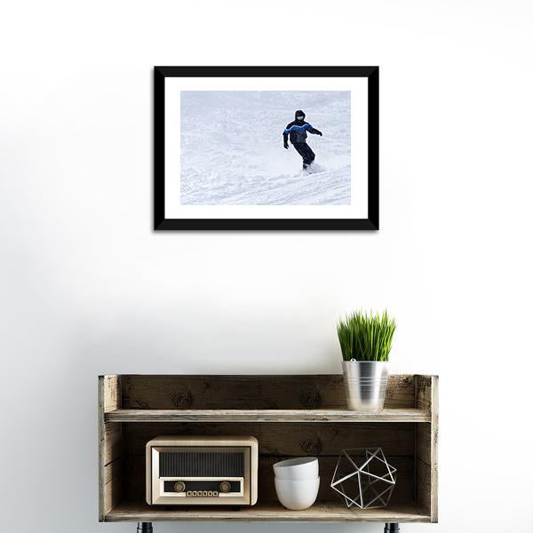 Snowboarder In Motion Panoramic Canvas Wall Art-1 Piece-36" x 12"-Tiaracle