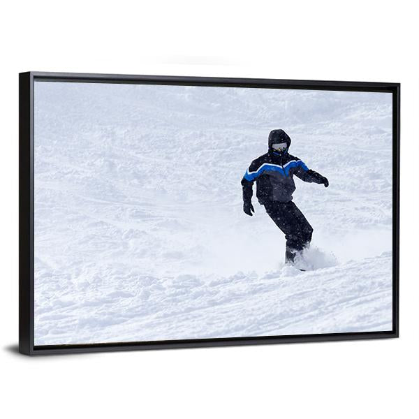 Snowboarder In Motion Panoramic Canvas Wall Art-1 Piece-36" x 12"-Tiaracle