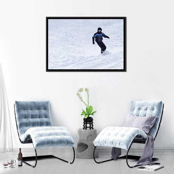 Snowboarder In Motion Panoramic Canvas Wall Art-1 Piece-36" x 12"-Tiaracle