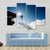 Snowboarder Jumping Through Air After Rock Drop Canvas Wall Art-4 Pop-Gallery Wrap-50" x 32"-Tiaracle