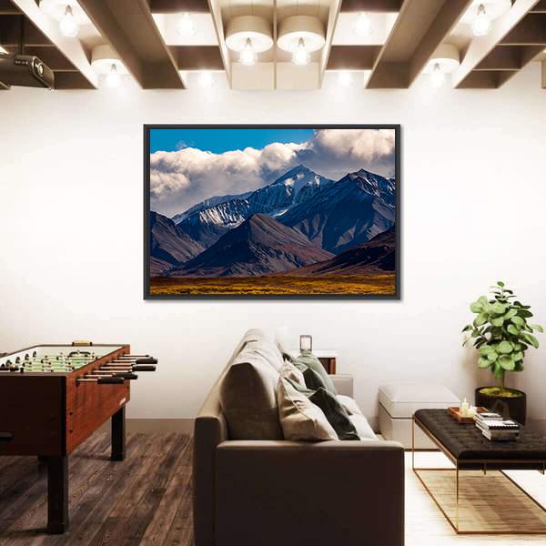 Snowcapped Peak In Denali During Autumn Canvas Wall Art-3 Horizontal-Gallery Wrap-25" x 16"-Tiaracle