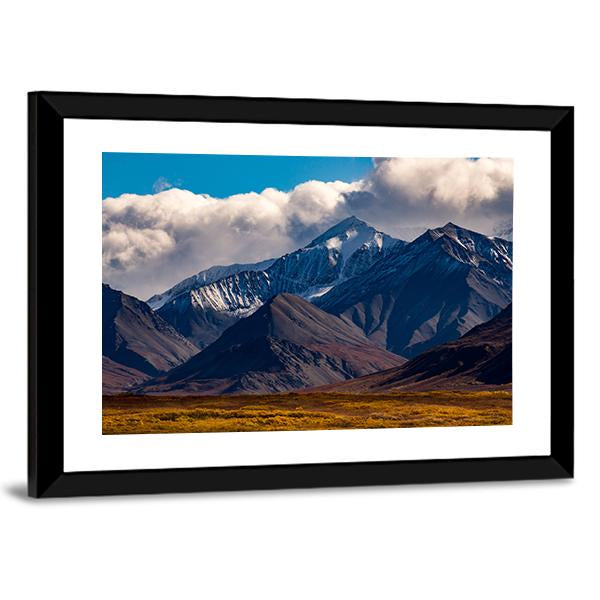 Snowcapped Peak In Denali During Autumn Canvas Wall Art-3 Horizontal-Gallery Wrap-25" x 16"-Tiaracle