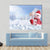 Snowman With A Blank Placard In His Hand Canvas Wall Art-1 Piece-Gallery Wrap-48" x 32"-Tiaracle