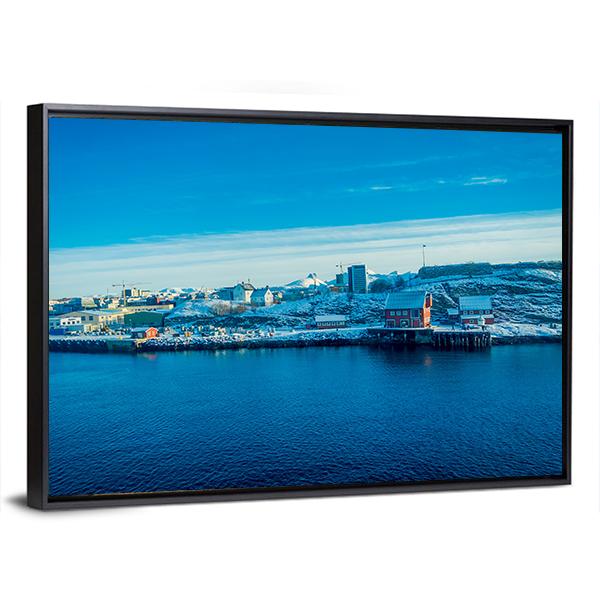 Snowy Mountains Peeking Out Behind Bodo Canvas Wall Art-3 Horizontal-Gallery Wrap-25" x 16"-Tiaracle