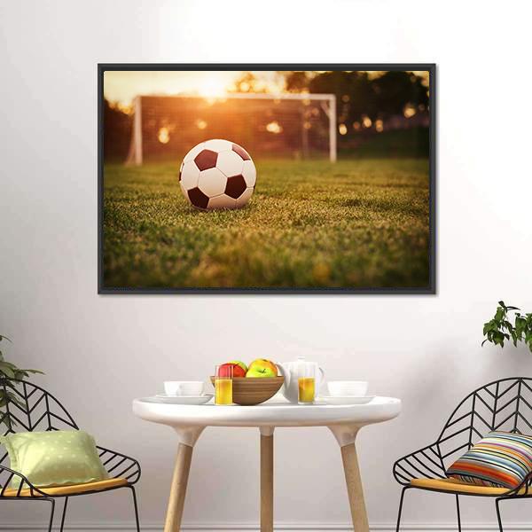 Soccer In Sunset Canvas Wall Art-3 Horizontal-Gallery Wrap-25&quot; x 16&quot;-Tiaracle