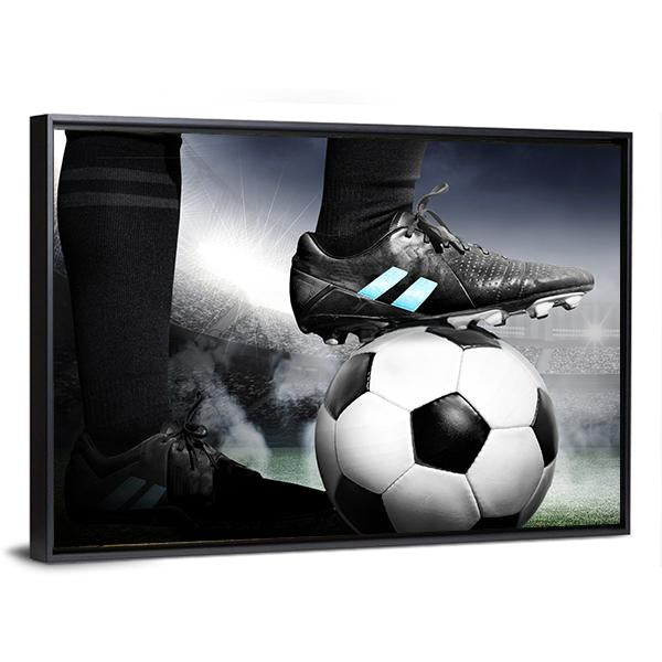 Soccer Player With Soccer Canvas Wall Art-3 Horizontal-Gallery Wrap-25&quot; x 16&quot;-Tiaracle