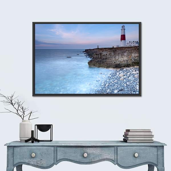Soft Light On The Light House Canvas Wall Art-1 Piece-Floating Frame-24" x 16"-Tiaracle