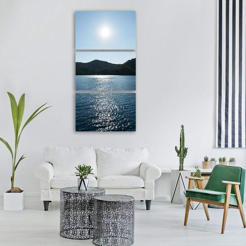 Solar Reflection In Summer Vertical Canvas Wall Art-3 Vertical-Gallery Wrap-12" x 25"-Tiaracle