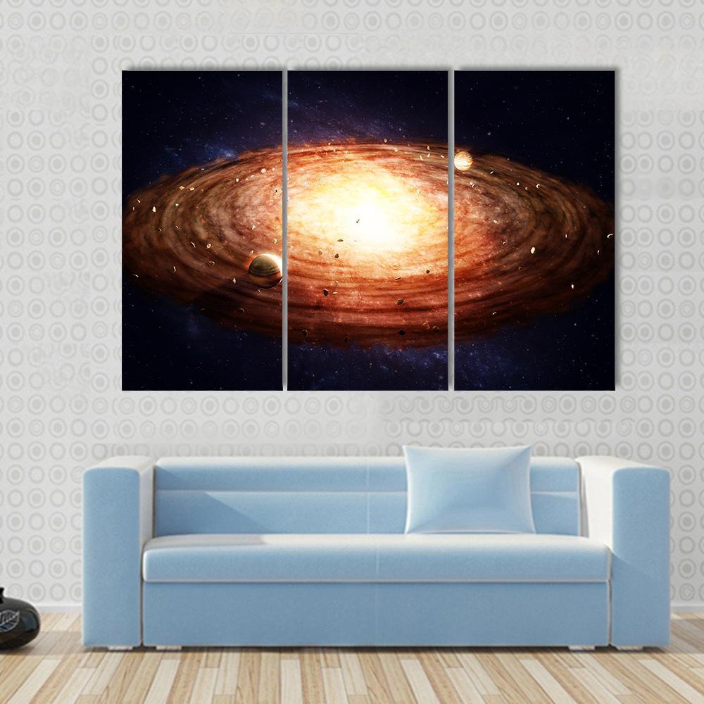 Solar System Protoplanetary Disk Canvas Wall Art-3 Horizontal-Gallery Wrap-37&quot; x 24&quot;-Tiaracle