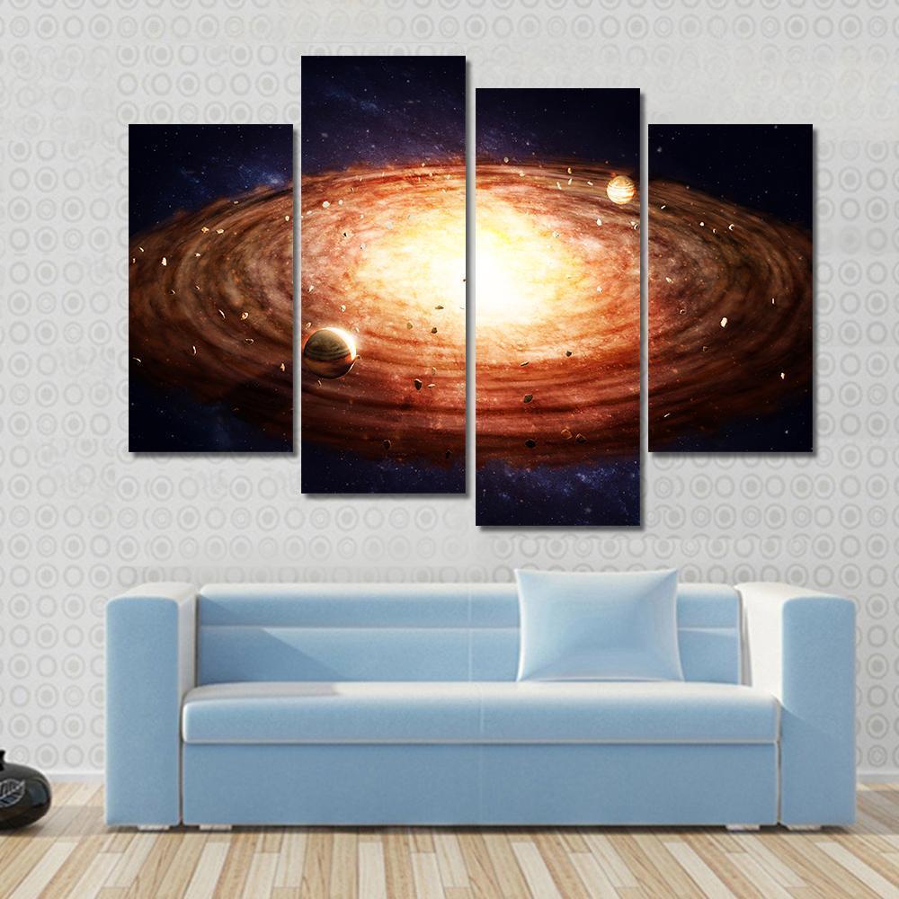 Solar System Protoplanetary Disk Canvas Wall Art-4 Pop-Gallery Wrap-50&quot; x 32&quot;-Tiaracle