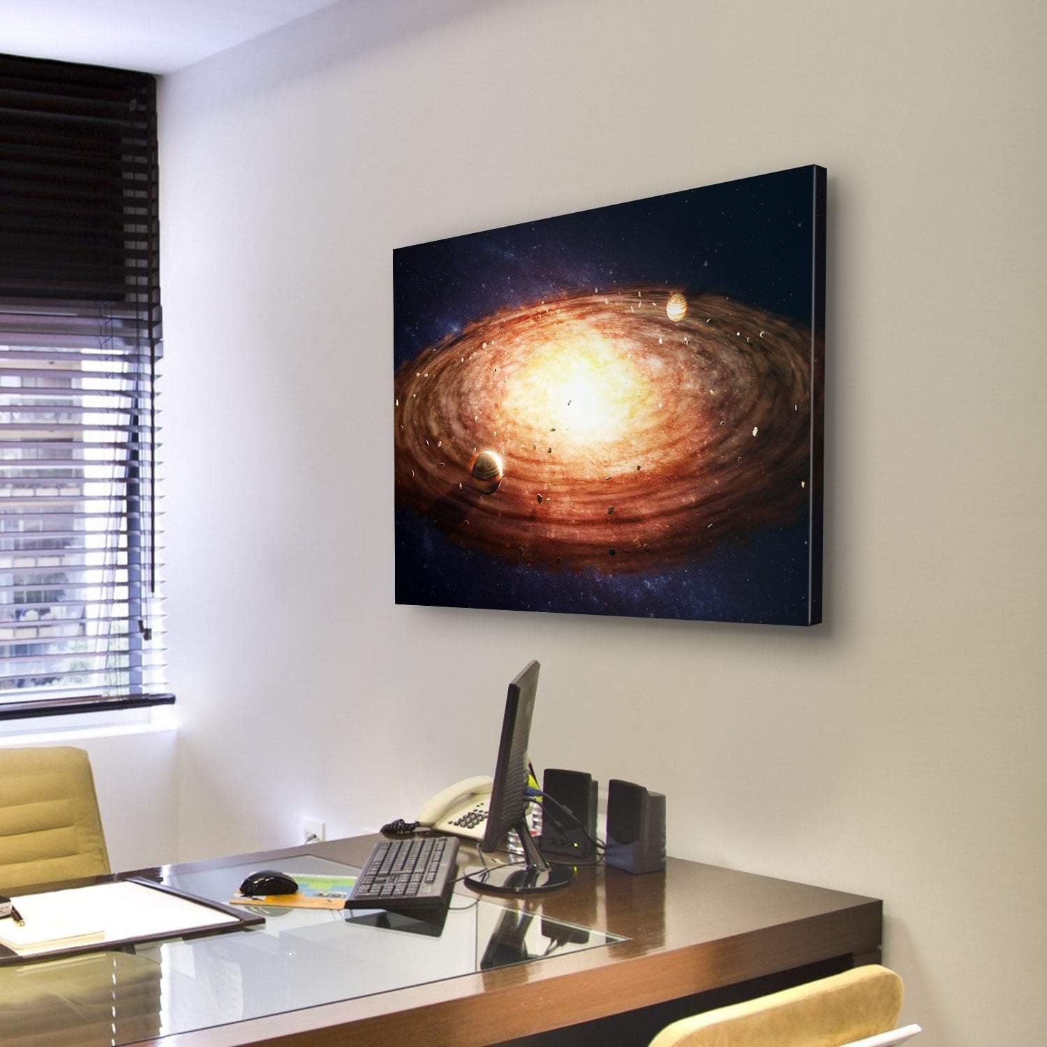 Solar System Protoplanetary Disk Canvas Wall Art-3 Horizontal-Gallery Wrap-25" x 16"-Tiaracle
