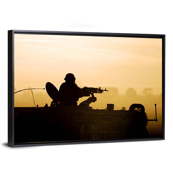 Soldier Preparing His Tank Canvas Wall Art-5 Horizontal-Gallery Wrap-22" x 12"-Tiaracle