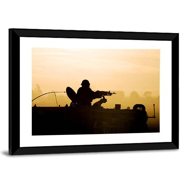 Soldier Preparing His Tank Canvas Wall Art-5 Horizontal-Gallery Wrap-22" x 12"-Tiaracle