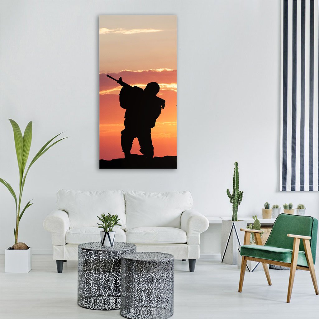 Soldiers Armed With Weapons Vertical Canvas Wall Art-1 Vertical-Gallery Wrap-12" x 24"-Tiaracle