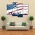 Soldiers Fighting At War With American Flag Canvas Wall Art-3 Horizontal-Gallery Wrap-37" x 24"-Tiaracle