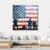 Soldiers In Assault On Grunge USA Flag Canvas Wall Art-4 Square-Gallery Wrap-17" x 17"-Tiaracle