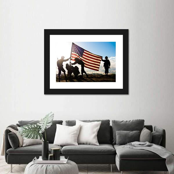 Soldiers In WWII Canvas Wall Art-3 Horizontal-Gallery Wrap-25" x 16"-Tiaracle
