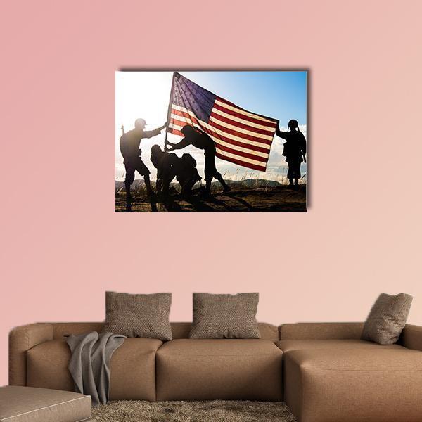 Soldiers In WWII Canvas Wall Art-1 Piece-Gallery Wrap-48" x 32"-Tiaracle