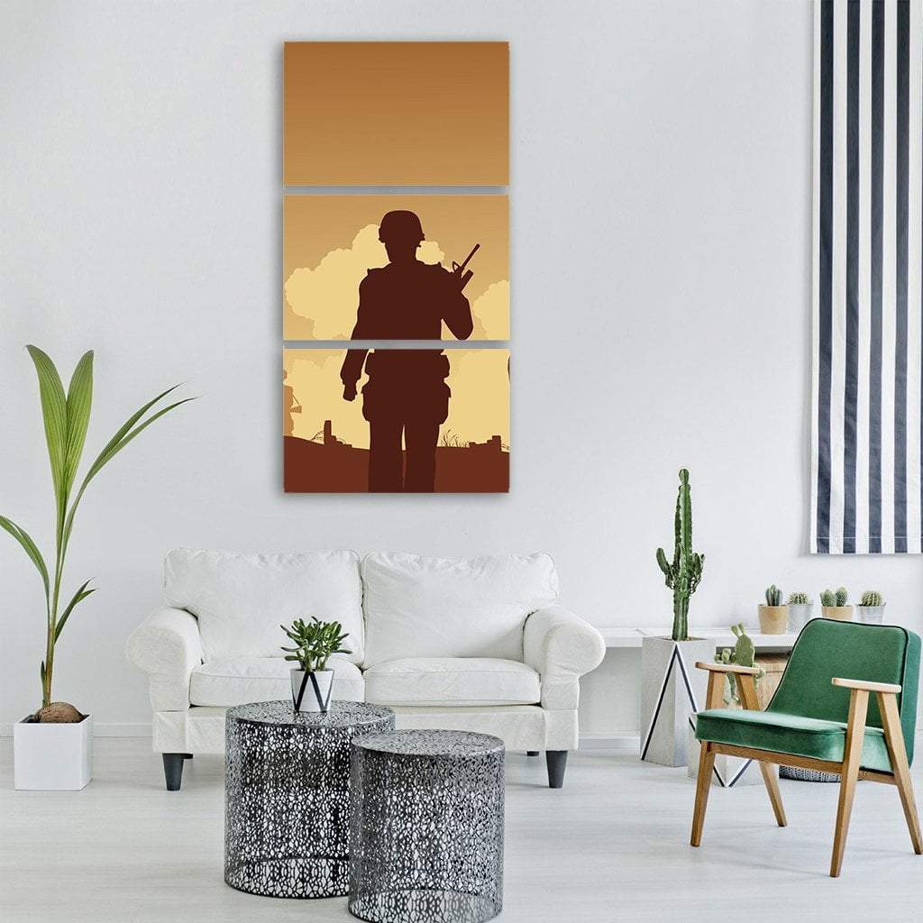 Soldiers On Patrol Vertical Canvas Wall Art-3 Vertical-Gallery Wrap-12" x 25"-Tiaracle