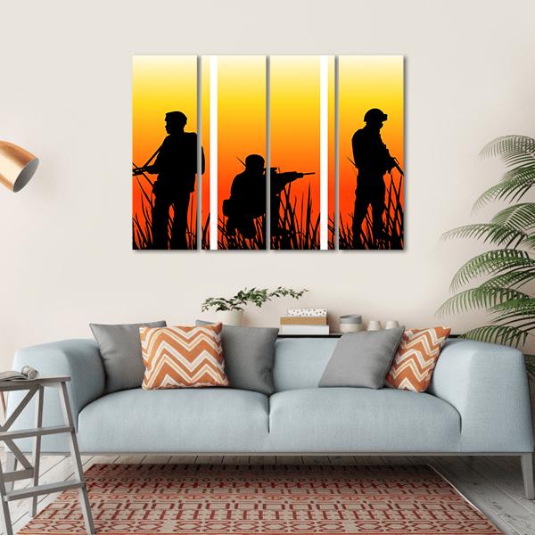 Soldiers Performing A Military Operation Canvas Wall Art-4 Horizontal-Gallery Wrap-34" x 24"-Tiaracle