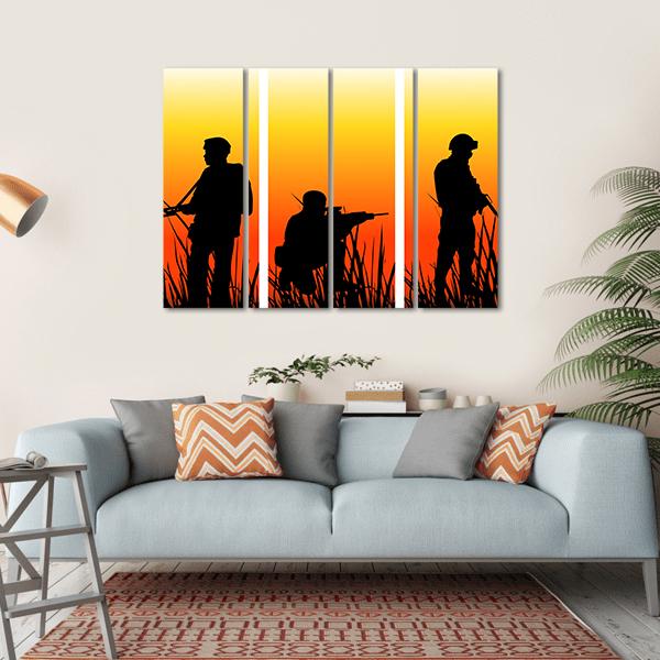 Soldiers Performing A Military Operation Canvas Wall Art-1 Piece-Gallery Wrap-36" x 24"-Tiaracle
