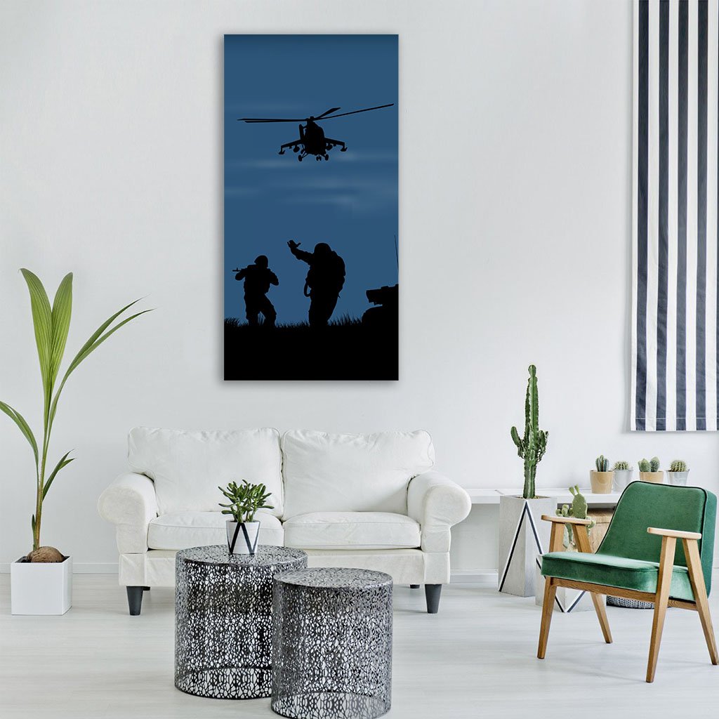 Soldiers Ready To Attack Vertical Canvas Wall Art-1 Vertical-Gallery Wrap-12" x 24"-Tiaracle