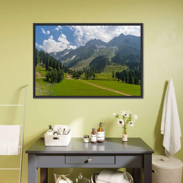 Sonamarg Jammu Kashmir Canvas Wall Art-1 Piece-Floating Frame-24" x 16"-Tiaracle