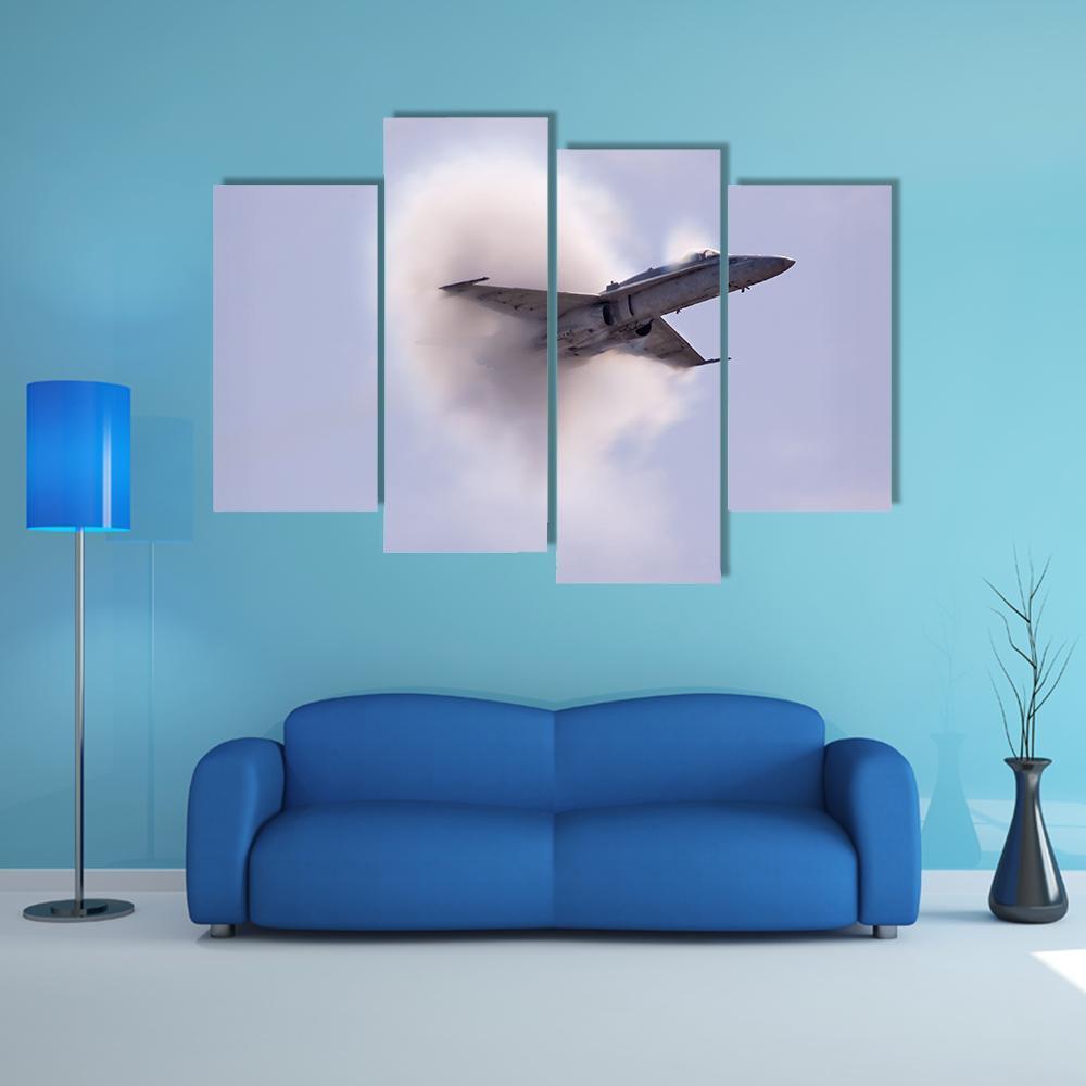 Sonic Pressure Waves From An Aircraft Canvas Wall Art-4 Pop-Gallery Wrap-50" x 32"-Tiaracle