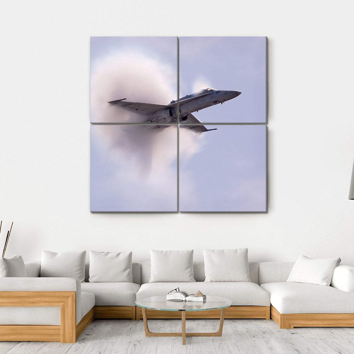 Sonic Pressure Waves From An Aircraft Canvas Wall Art-4 Square-Gallery Wrap-17" x 17"-Tiaracle