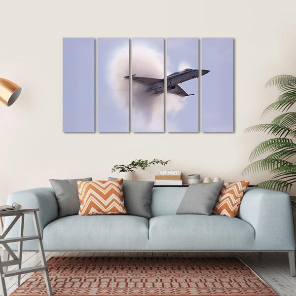 Sonic Pressure Waves From An Aircraft Canvas Wall Art-5 Horizontal-Gallery Wrap-22" x 12"-Tiaracle