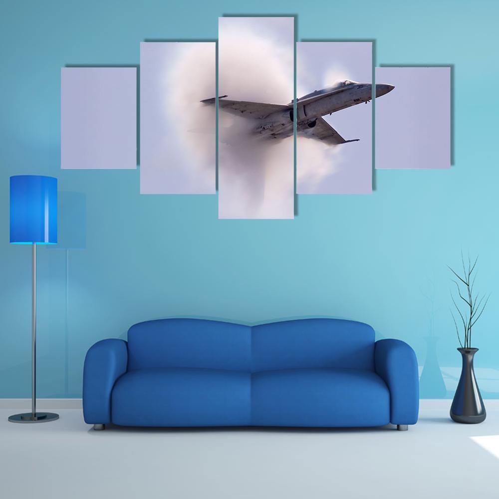 Sonic Pressure Waves From An Aircraft Canvas Wall Art-1 Piece-Gallery Wrap-48" x 32"-Tiaracle