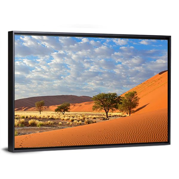 Sossusvlei Landscape In The Namibia Desert Canvas Wall Art-3 Horizontal-Gallery Wrap-25&quot; x 16&quot;-Tiaracle