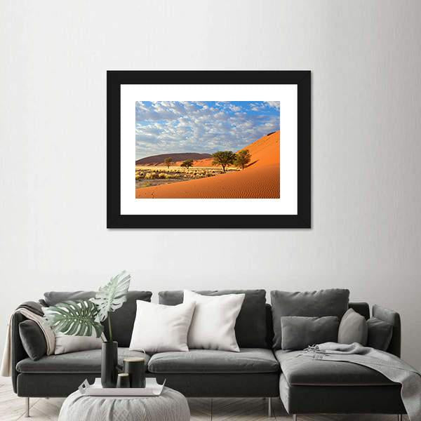 Sossusvlei Landscape In The Namibia Desert Canvas Wall Art-3 Horizontal-Gallery Wrap-25&quot; x 16&quot;-Tiaracle