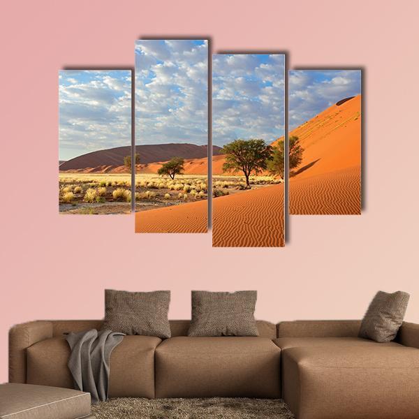 Sossusvlei Landscape In The Namibia Desert Canvas Wall Art-4 Pop-Gallery Wrap-50" x 32"-Tiaracle