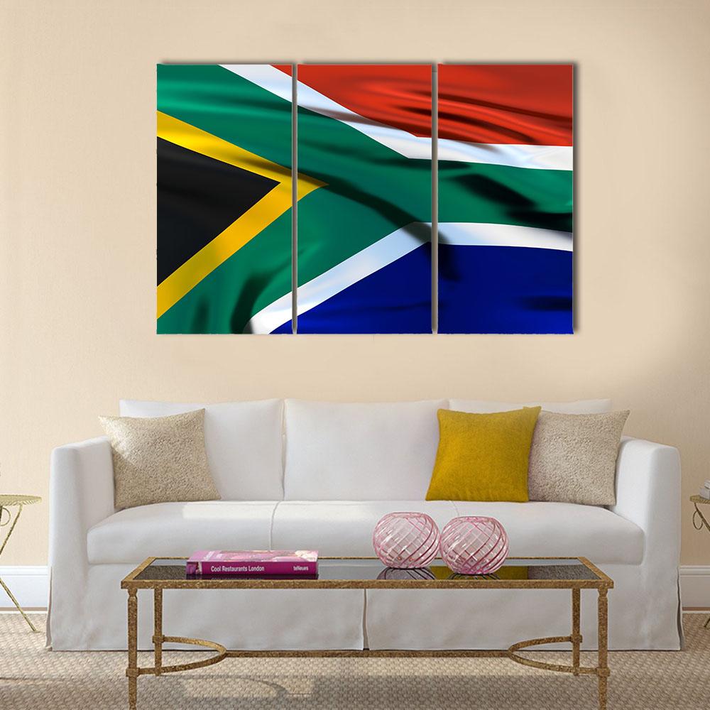 South Africa Flag Canvas Wall Art-3 Horizontal-Gallery Wrap-25" x 16"-Tiaracle