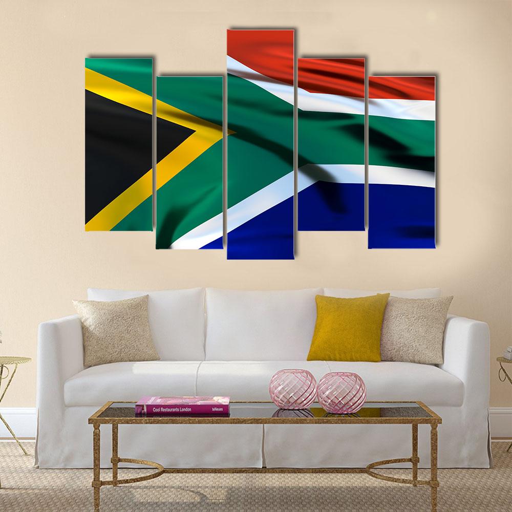 South Africa Flag Canvas Wall Art-5 Pop-Gallery Wrap-32" x 21"-Tiaracle