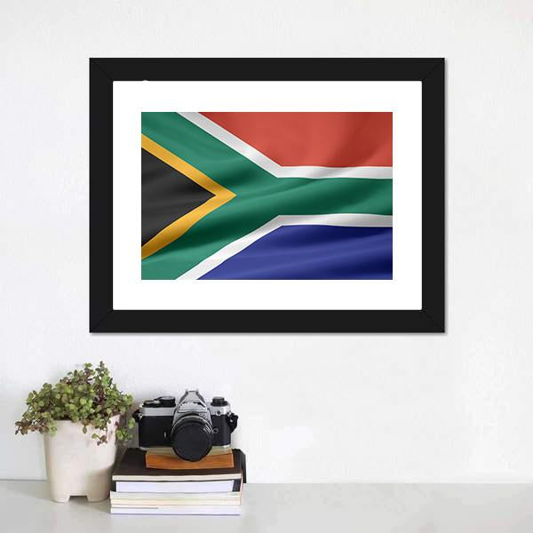 South Africa Flag Canvas Wall Art-1 Piece-Framed Print-20" x 16"-Tiaracle